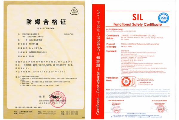 壓力/差壓變送器防爆合格證-SLI